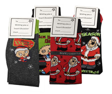 Personalised Mens Socks Christmas Husband Boyfriend Gift Family Guy Santa Claus