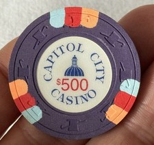 Vintage 1990s $500 CAPITOL CITY CASINO Card Room CHIP Sacramento CA Paulson #122