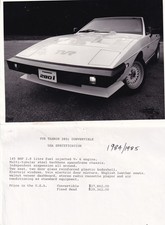 TVR TAMSIM, 280i CONVERTIBLE, USA SPECIFICATION, 1984/1985, PERIOD PHOTOGRAPH.