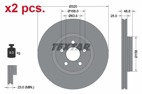 Pcs front brake disc - front, rotos