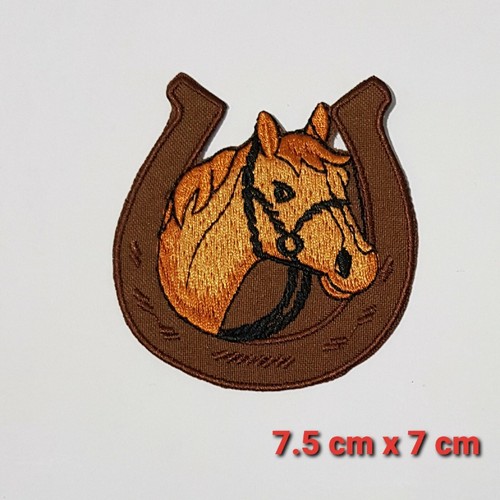 Horseshoe patch iron sew on - horseshoe,