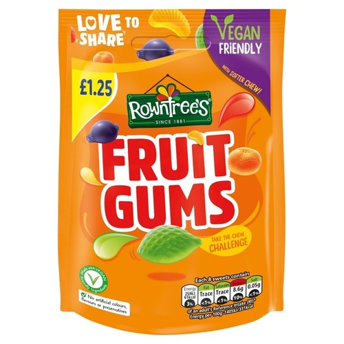 Rowntree fruit gums 20 - rowntree's, x