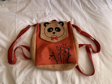  Natural Cork Panda Design Backpack with interior pocket and adjustable handles