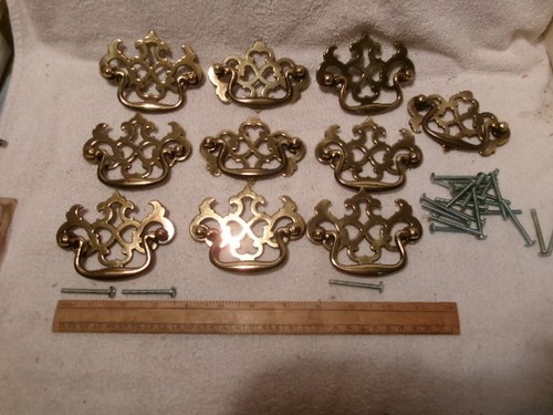 Lot 10 ornate brass - -,