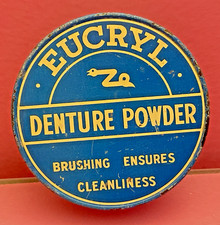 Antique Early Old Eucryl Denture Powder Tin Eucryl Ltd Southampton Rare Grt Prop