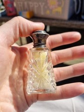 Antique Glass Parfimērijas Smelling Salt Bottle-Sterling Silver Lid-Birmingham 