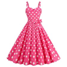 Women Vintage Pink Plaid Dress