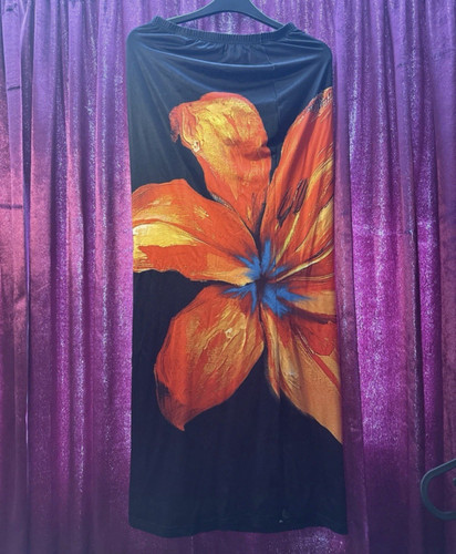 Shein black orange - shein, floral