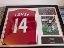Thierry Henry hand signed Arsenal shirt framed with photos, complete with COA