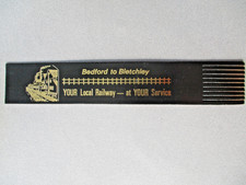 Leather BOOKMARK Bedford to Bletchley Your Local Railway At Your Service Black