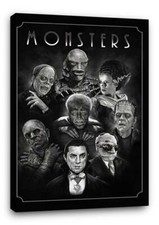 MONSTERS BB2 HORROR MOVIES HALLOWEEN CANVAS Wall Art Poster Print 30x20 CANVAS