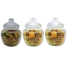 3Pc Glass Airtight Candy Sweet