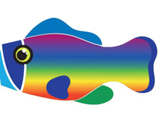 Rainbow fish windsock by