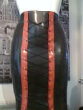 THE FEDERATION RUBBER LATEX KNEE LENGTH HOBBLE  SKIRT  NEW