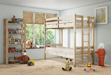 Bunkbed Solid Pine  Heavy Duty Adults  3ft Single with 2x 20cm Mattresses (EB77)