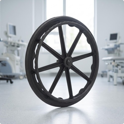 Wheelchair wheel with solid - with,