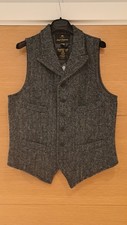 NIGEL CABOURN x Harris Tweed Centenary Peak Lapel Vest 38 Deadstock 2010 Rare
