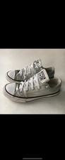 Girls Converse shoes UK 1 Glitter Silver Trainers