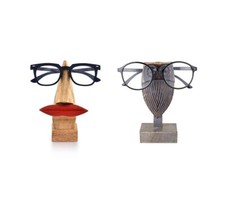 Real Hard Wooden 6 Inch Nose Owl Shaped Glasses Holder / Spectacle Display Stand
