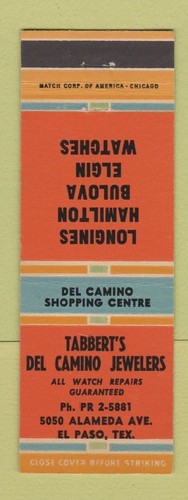 Matchbook cover tabbert s - matchbook,