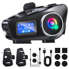 2024New Motorcycle Intercom Helmet Bluetooth Headset LCD Waterproof Riders Music