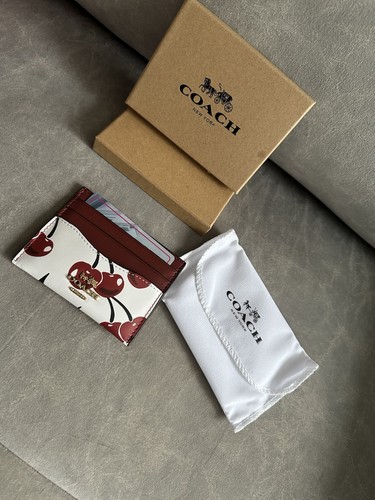 Coach leather cherry print - leather,