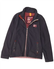 SUPERDRY Mens Windbreaker Jacket UK 44 2XL Navy Blue Nylon ZP07
