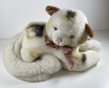 Rare Vintage Burberry Cream Piebald Cat Pyjama Case Glass eyes VGC