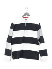 Musto Men's Polo L White Striped 100% Cotton Basic