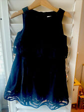 Milly Minis Girls Black Party Dress, Age Cotton with silk lace trim detail.