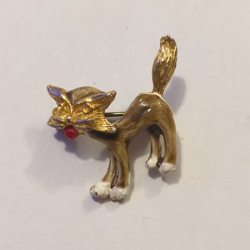 Beautiful vintage enamel cat - beautiful,