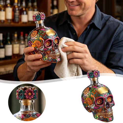 Hand painted tequila - tequila, bottle