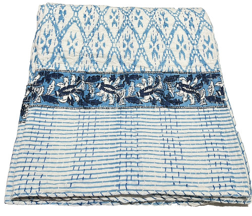 Indian kantha quilt bedspread - kantha,