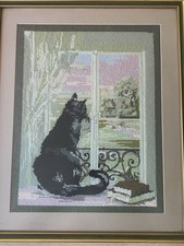 Vintage tapestry black cat - vintage, in