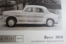 Original Autocar 1957 mag extracted road test No 1653: ROVER 105R P4, automatic