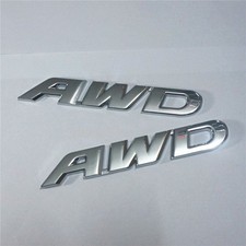 2x Silver Chrome AWD Big Metal