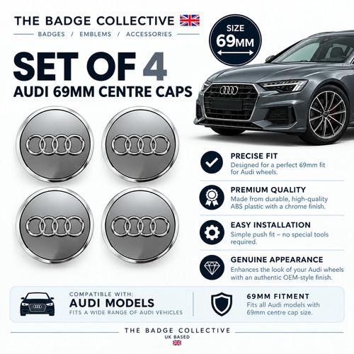 Audi alloy wheel centre caps - alloy,