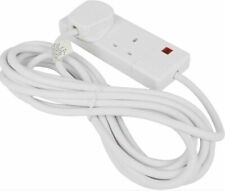 2 Way/Gang 6M Long Surge Protected Lead UK Plug Extension Cable Socket White