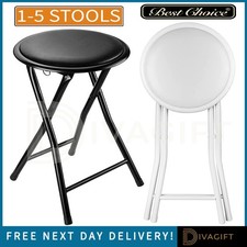 Black white folding stool - white,