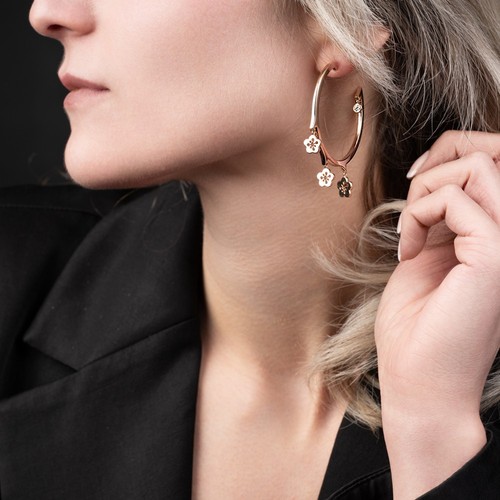 18ct rose gold - gold, diamond