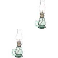 2 PCS Glass Table Lamps Old