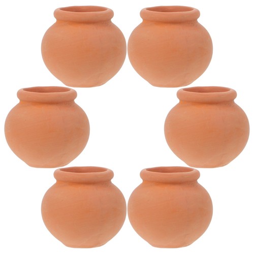 6pcs tiny terracotta flower - 6pcs,
