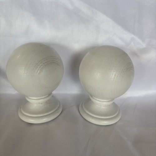 Curtain finials white wood - curtain, finials.