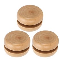 3Pcs Wood Yo Yo Hand Made Crafts Log Color Mini Round DIY Baby Wooden Little