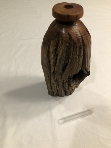 Vintage wooden vase - wooden,