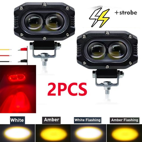 4in led work light - 2x, red