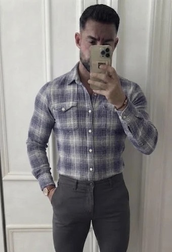 Next men blue white - blue, plaid