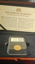 The Winston Churchill 1874 Birth Year Gold Sovereign Coin In Case with Capsule