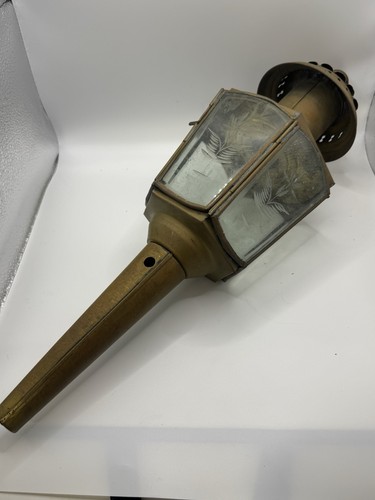 Antique brass carriage lamp - carriage,