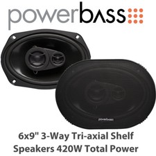 Powerbass S-6903 - 6x9" 3-Way Tri-axial Shelf Speakers 420W Total Power BNIB 
